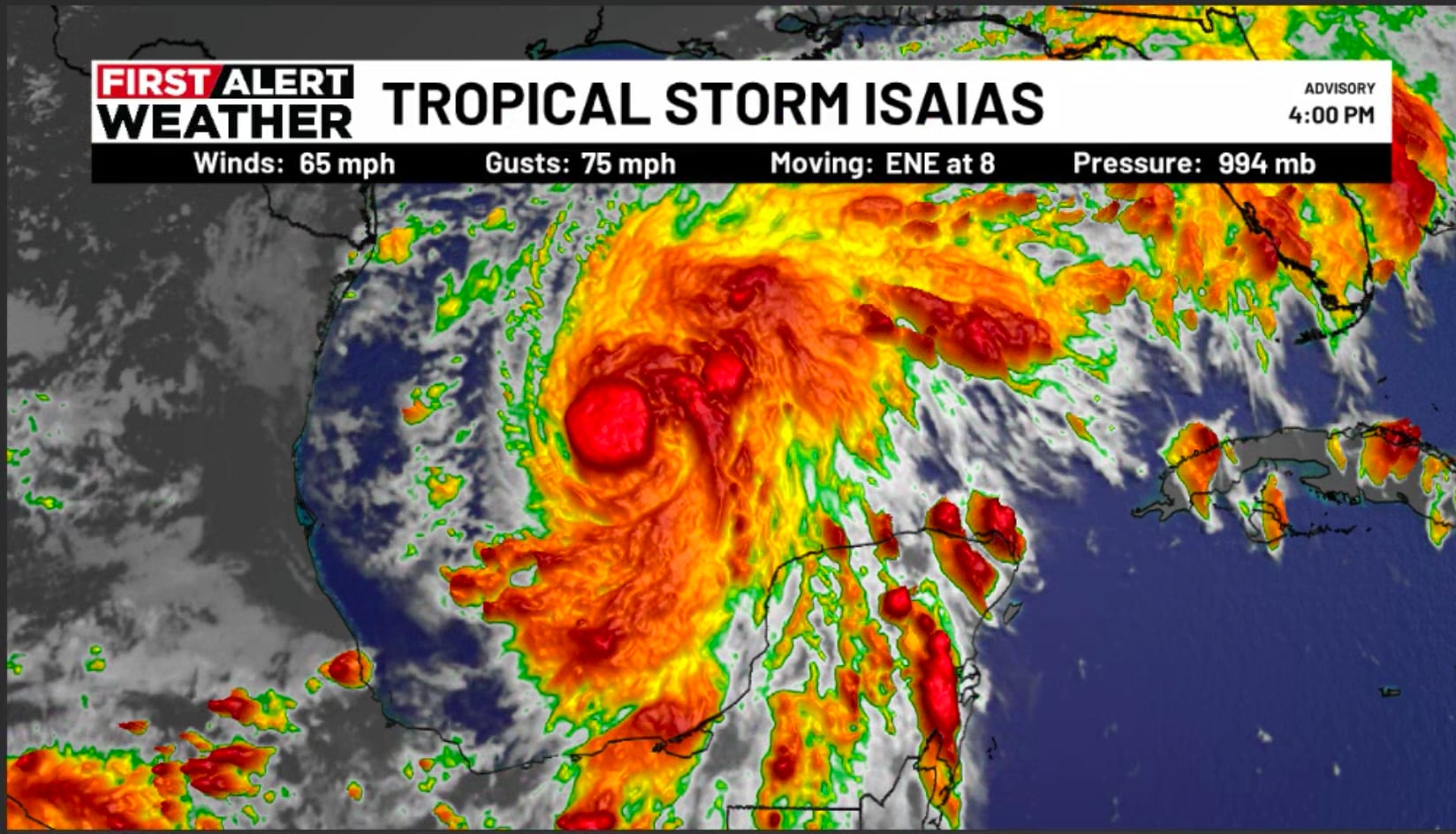 Tropical Storm Isaias Prompts Rescheduling of Alabama Sports Events