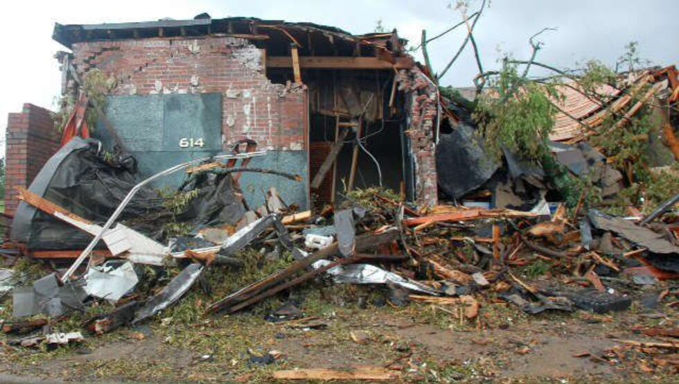 The former Cullman County Economic Development building after it was hit by the tornado....