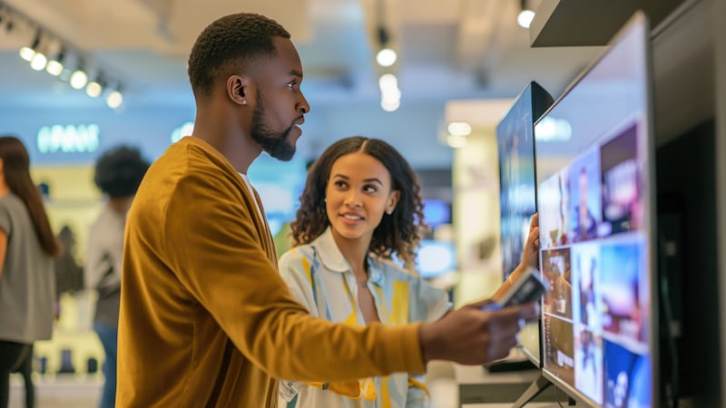 A couple shops for a new NextGenTV.