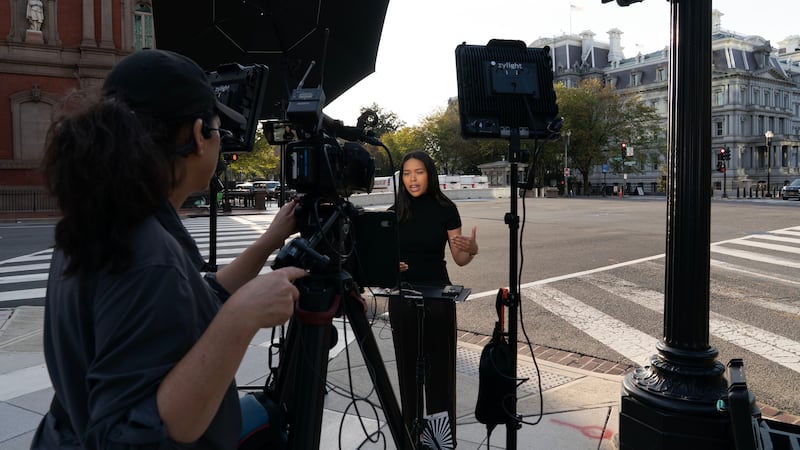 MS NOW White House reporter Akayla Gardner reports live near the White House complex after...