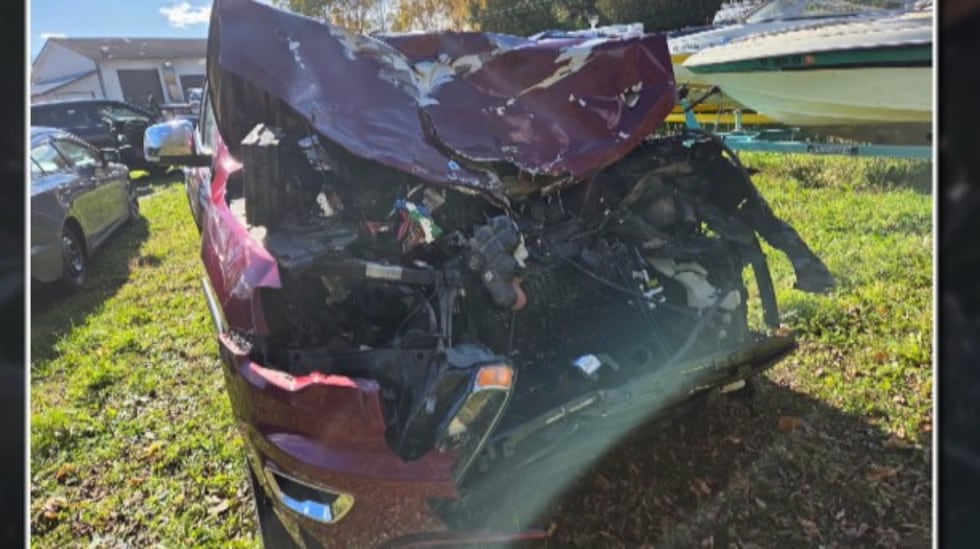 Kristen Rozelle, 50, and Lindsey Baker, 27, say they are lucky to be alive after they crashed...
