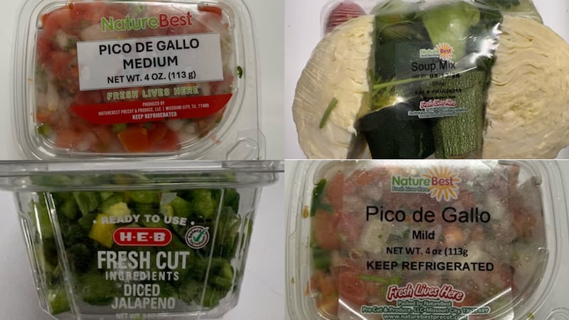 Pictured are some of the products included in the recall.