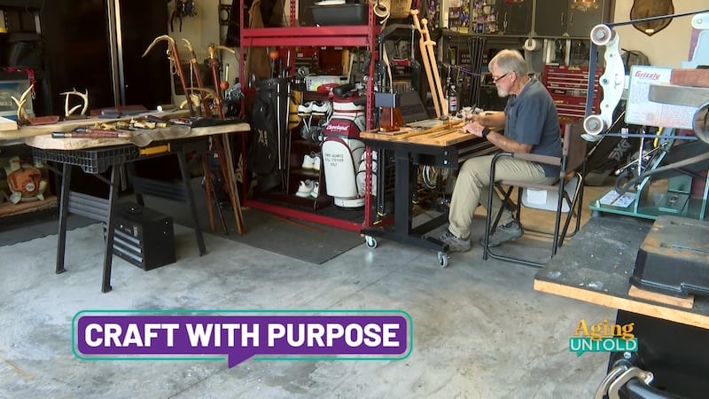 Chris Monroe began making swords for his grandchildren. Now he is making more and putting the...