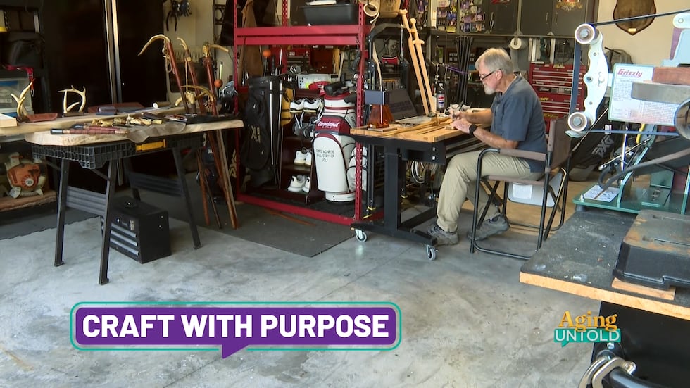 Chris Monroe began making swords for his grandchildren. Now he is making more and putting the...