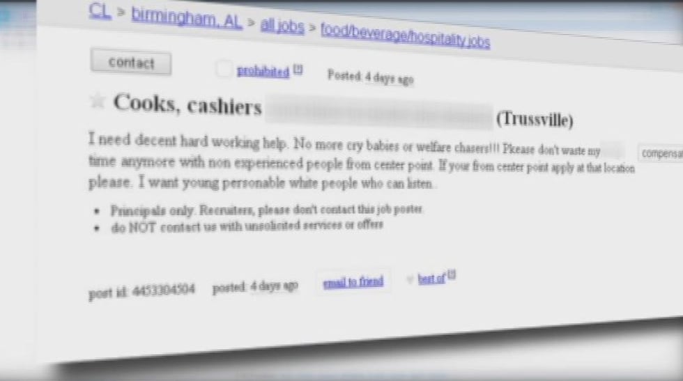 Hackers blamed for racist help wanted ad on Craigslist