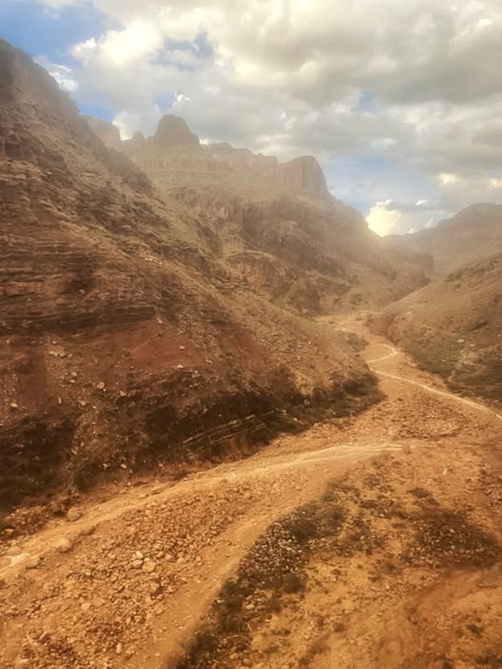 Photo taken August 30, 2026, during an aerial reconnaissance flight over Bright Angel Canyon,...