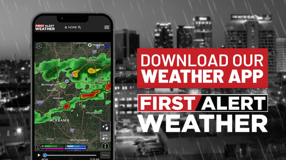 Download the WBRC First Alert Weather app for free in your app store.