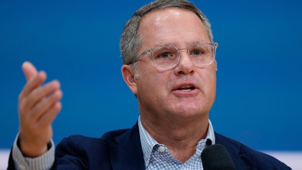 FILE - Walmart CEO Doug McMillon speaks at the Opportunity Summit Thursday, Sept. 25, 2025, in...
