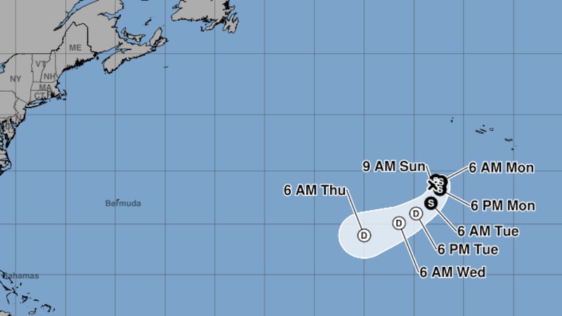 The National Hurricane Center said Tropical Storm Fay formed early Sunday in the north...