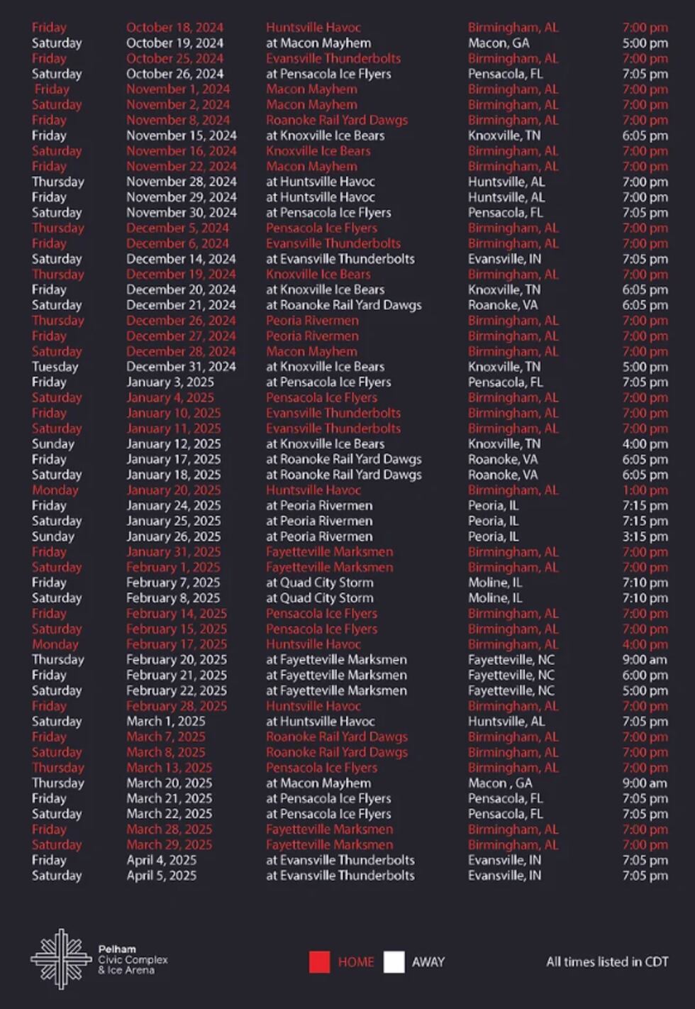 Birmingham Bulls Hockey Schedule Birmingham Bulls Hockey Schedule