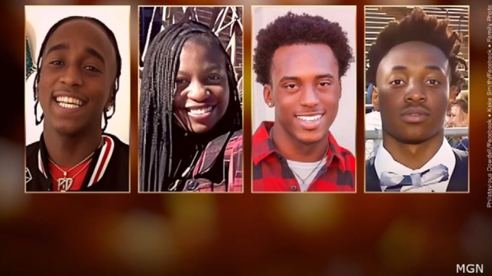 Philstavious Dowdell, 18, Corbin Dahmontrey Holston, 23, Shaunkivia Nicole Smith, 17, and...