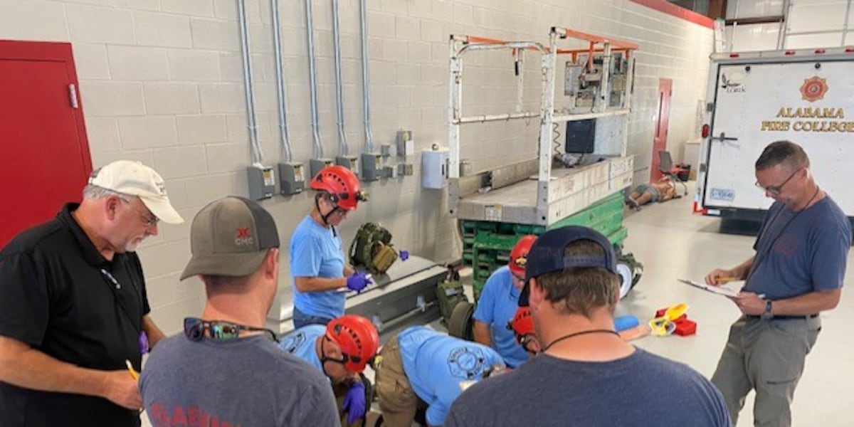 Surface miners prepare for unexpected accidents with drill at Alabama Fire College