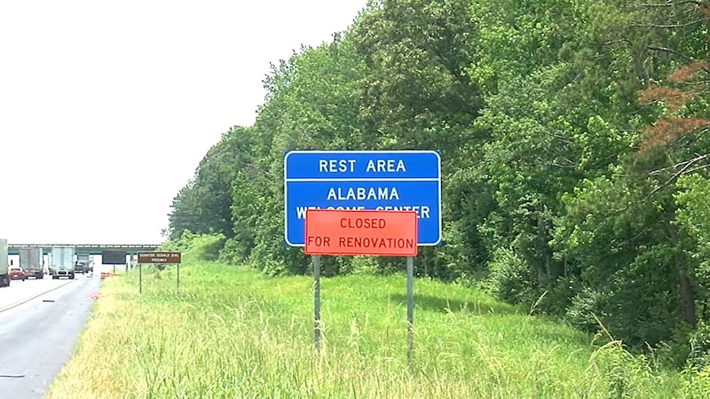 Rest Area Welcome Center Closed Sign