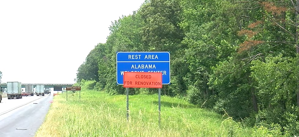 Rest Area Welcome Center Closed Sign