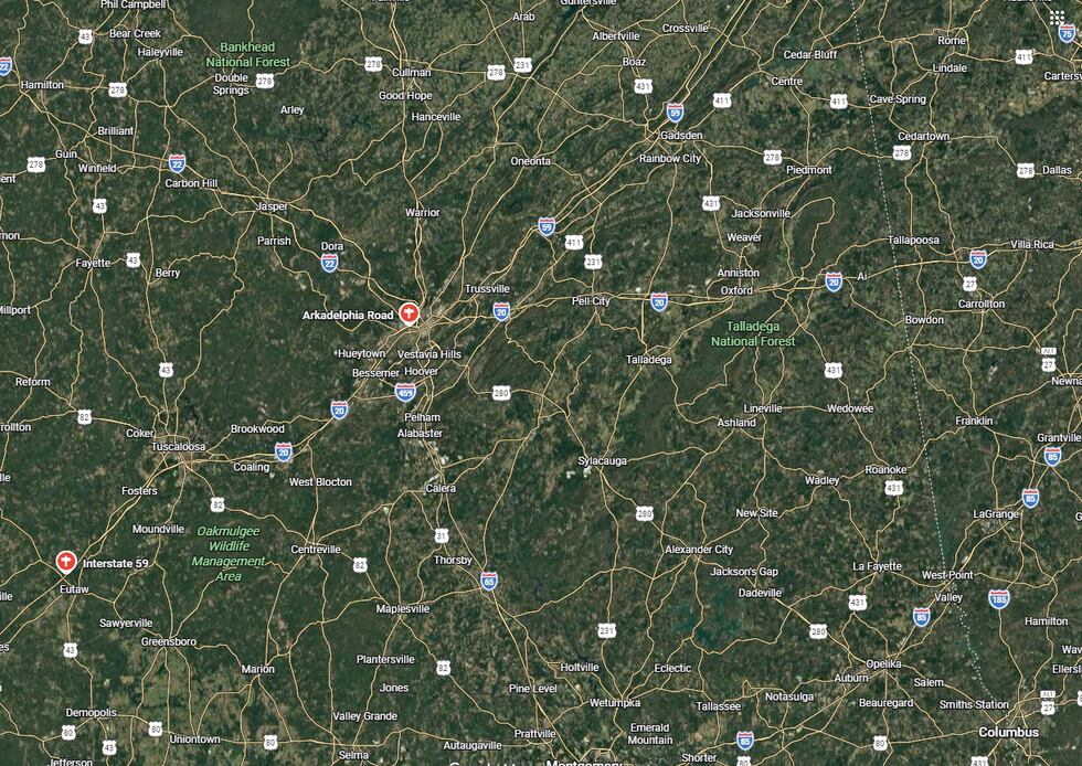 Accident on I-59/29 North at Arkadelphia Road.