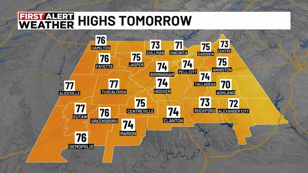 Highs Tomorrow