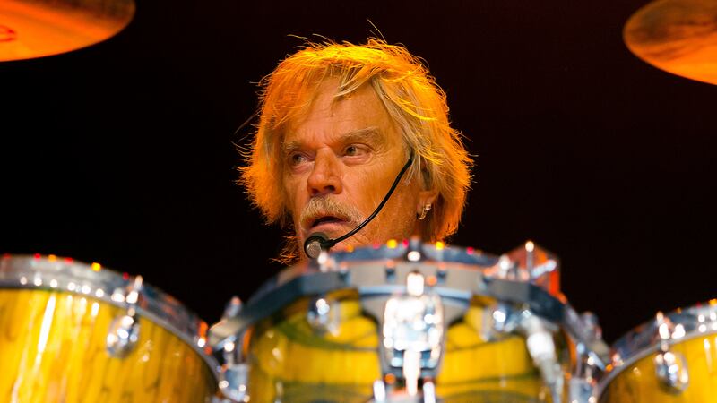 ZZ Top drummer Frank Beard performs at Blue Hills Bank Pavilion on Sunday, August 28, 2016 in...