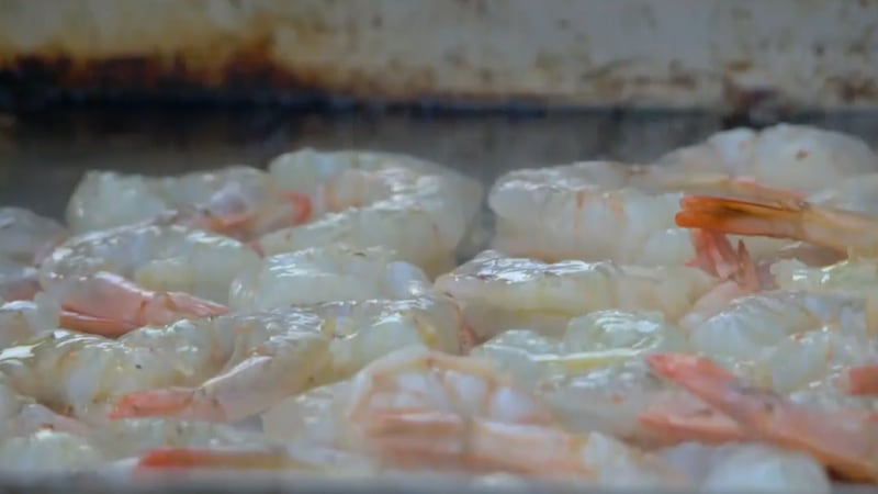 Shrimp being cooked.
