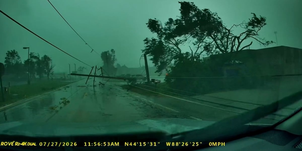 Coverage image for: Dashcam captures driver’s close call during tornado: ‘I thought I was a goner’