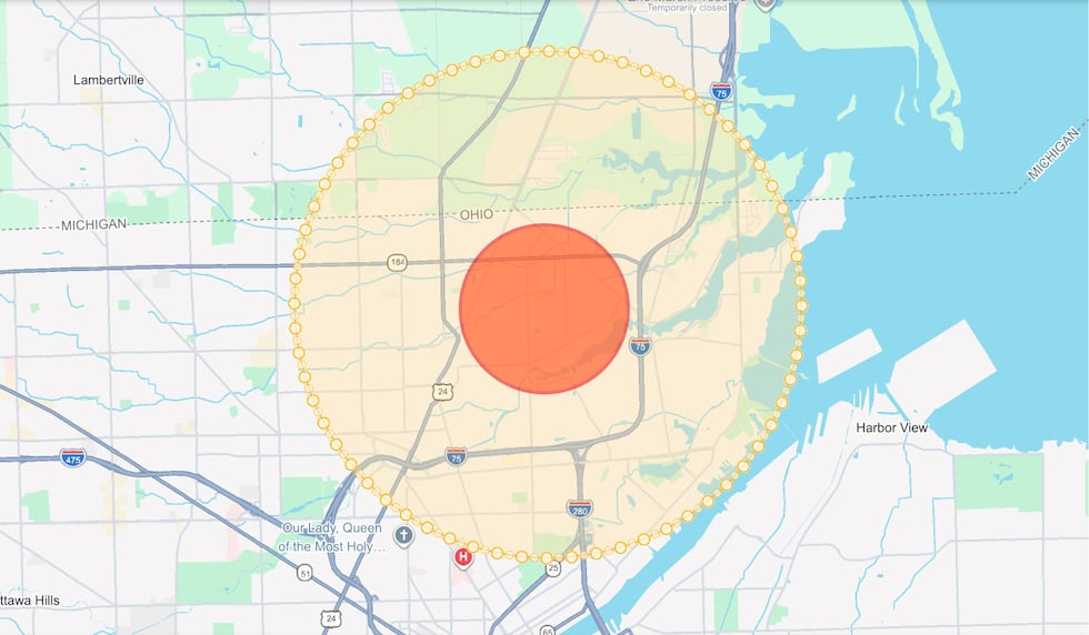 Toledo Fire & Rescue has issued an evacuation order for people within a one-mile radius of...