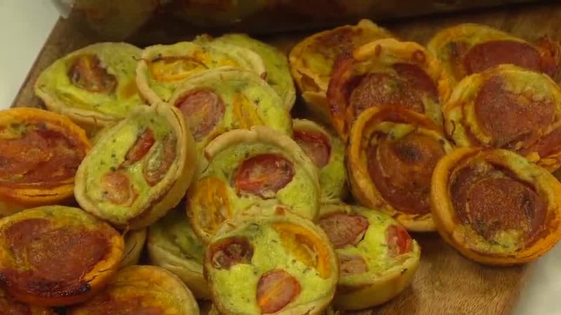 Egg Custard and Tomato Basil Tartlet