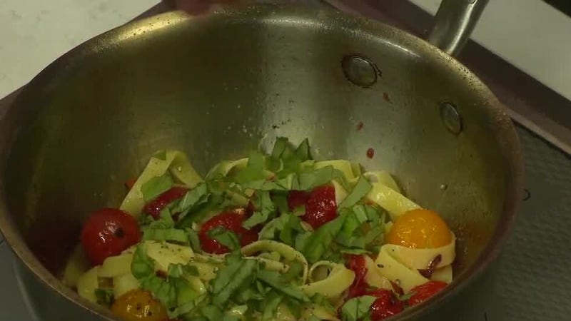 Blistered Cherry Tomato Tagliatelle