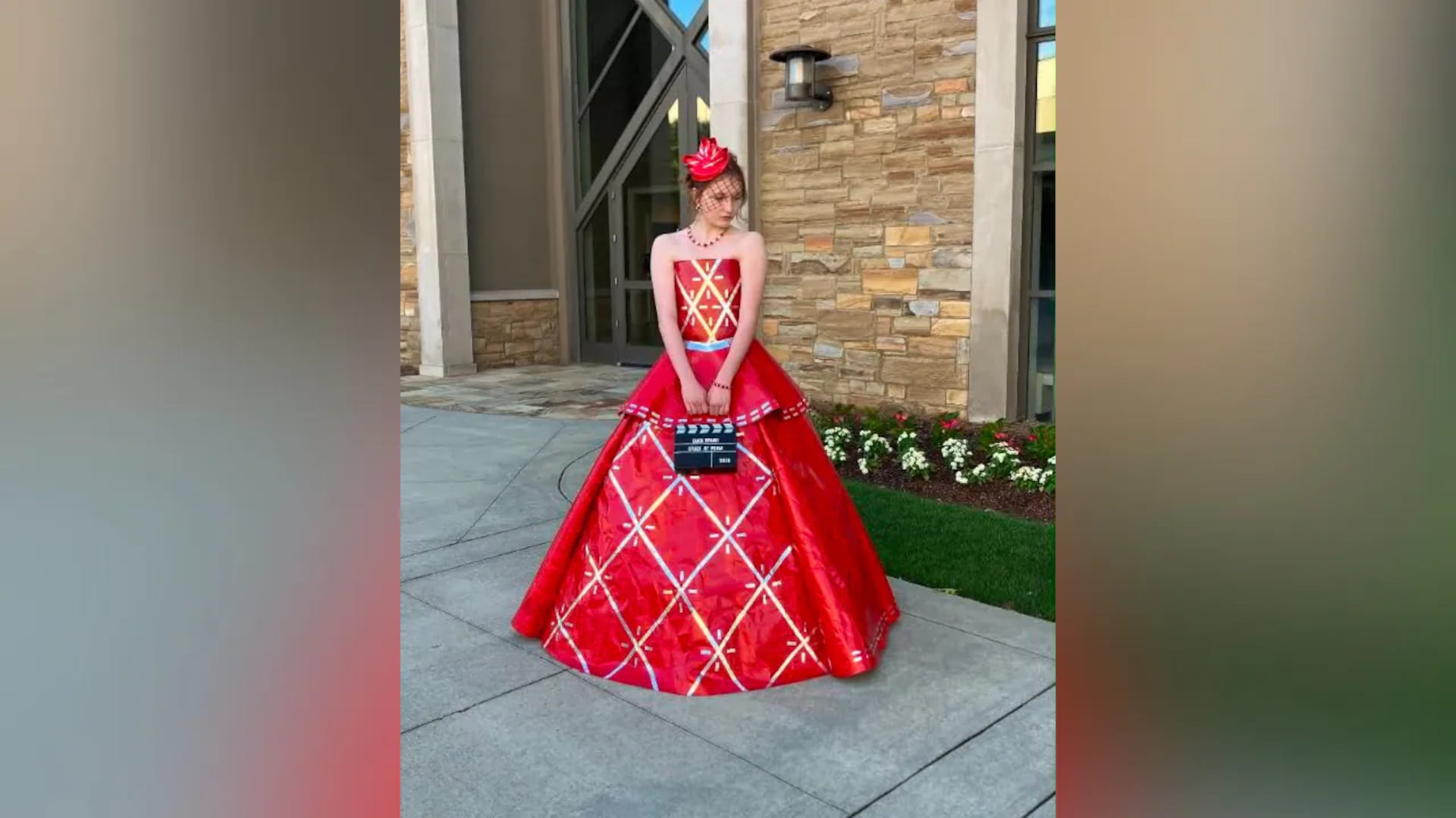 camo duct tape prom dress Va. student finalist for duct tape dress contest was inspired by spray painted Lee statue