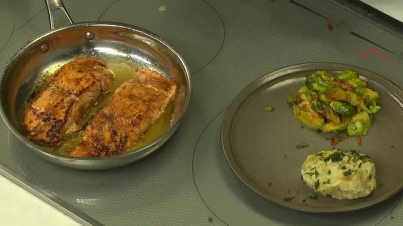 Thelma's Place makes blackened salmon