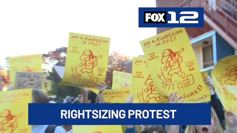 Some students and parents staged a sit-out Tuesday morning, protesting a PPS plan that would...