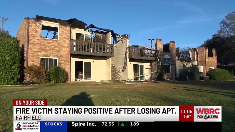 Fire victim staying positive after losing apartment in Fairfield